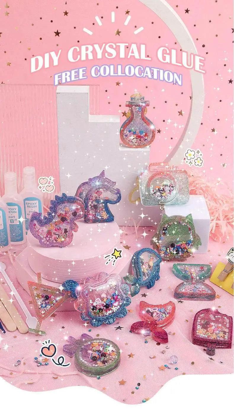  Kids DIY Crystal Glue Key Chain Art Craft Set Gift -  ToylandEU™