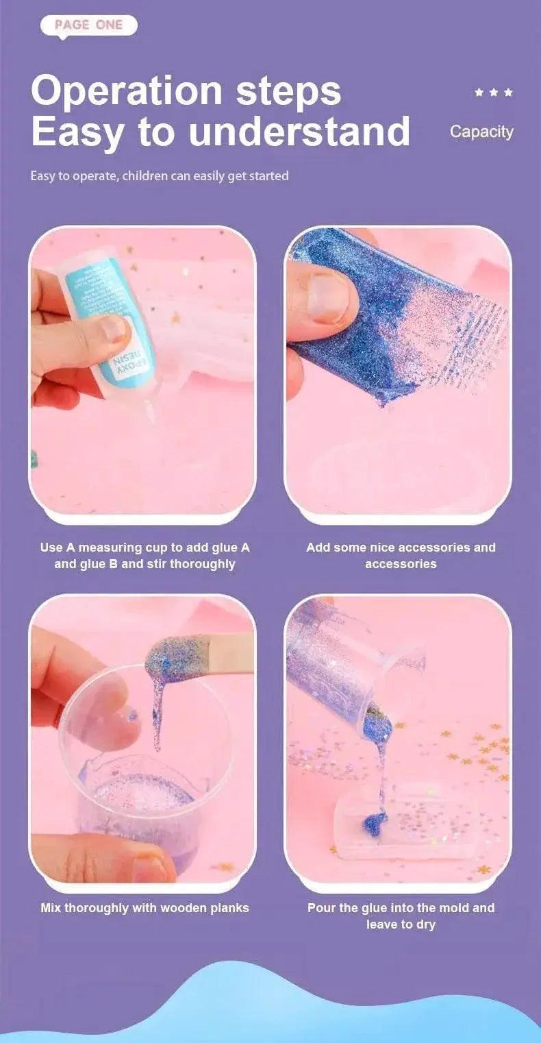  Kids DIY Crystal Glue Key Chain Art Craft Set Gift -  ToylandEU™