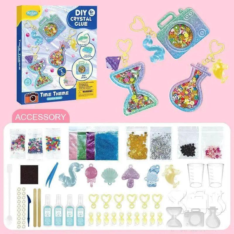  Kids DIY Crystal Glue Key Chain Art Craft Set Gift -  ToylandEU™