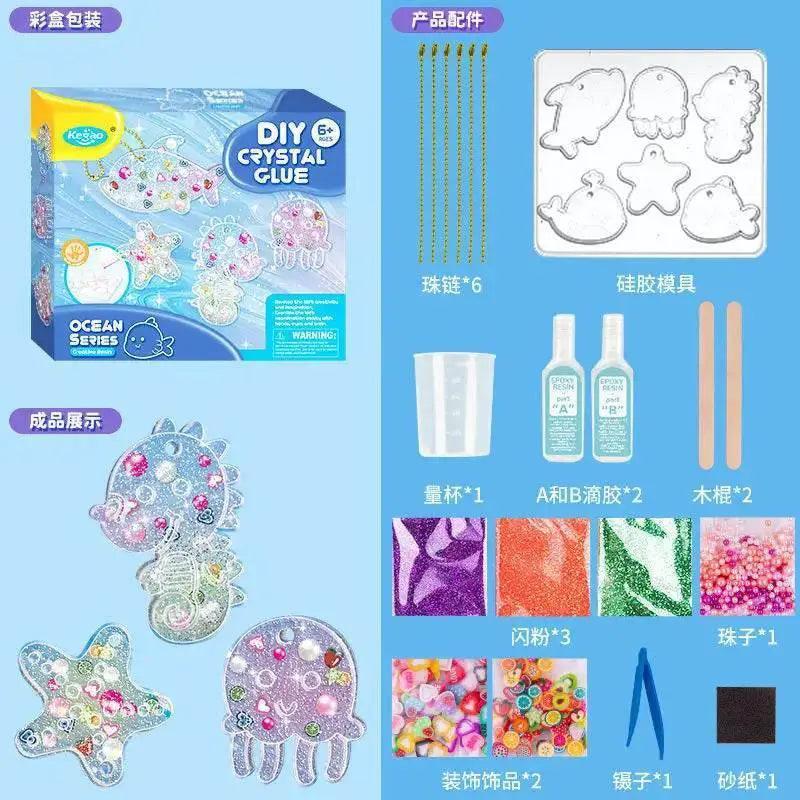  Kids DIY Crystal Glue Key Chain Art Craft Set Gift -  ToylandEU™