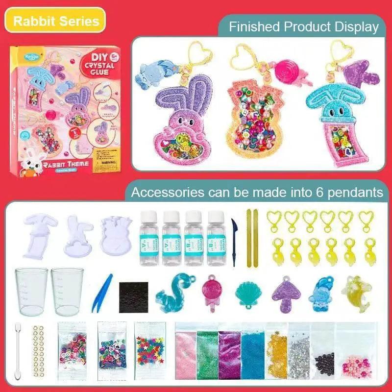  Kids DIY Crystal Glue Key Chain Art Craft Set Gift -  ToylandEU™
