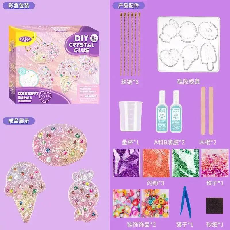  Kids DIY Crystal Glue Key Chain Art Craft Set Gift -  ToylandEU™