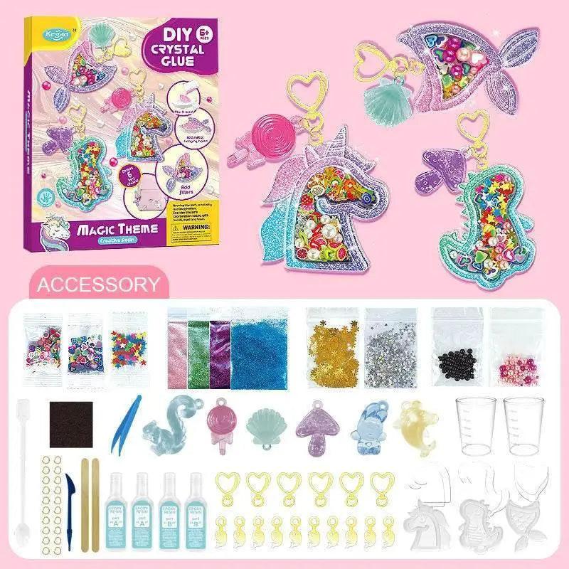  Kids DIY Crystal Glue Key Chain Art Craft Set Gift -  ToylandEU™