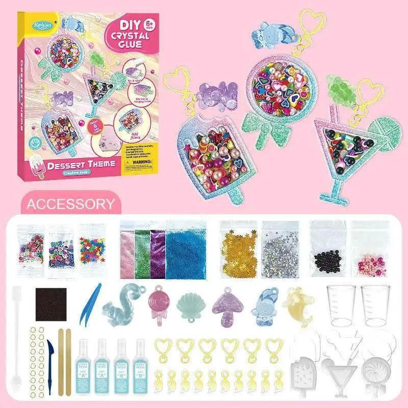  Kids DIY Crystal Glue Key Chain Art Craft Set Gift -  ToylandEU™