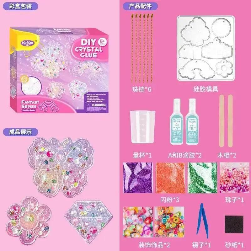  Kids DIY Crystal Glue Key Chain Art Craft Set Gift -  ToylandEU™