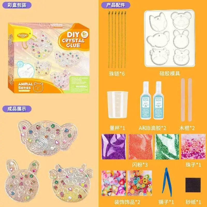  Kids DIY Crystal Glue Key Chain Art Craft Set Gift -  ToylandEU™