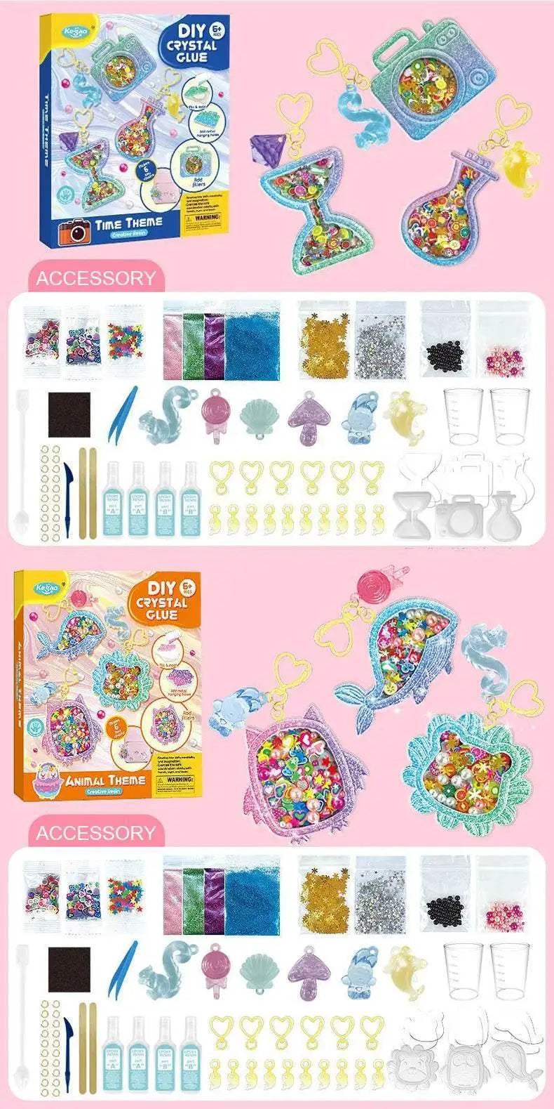 Kids DIY Crystal Glue Key Chain Art Craft Set for Girls - ToylandEU
