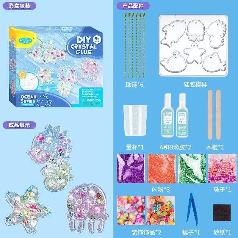 Kids DIY Crystal Glue Key Chain Art Craft Set for Girls - ToylandEU