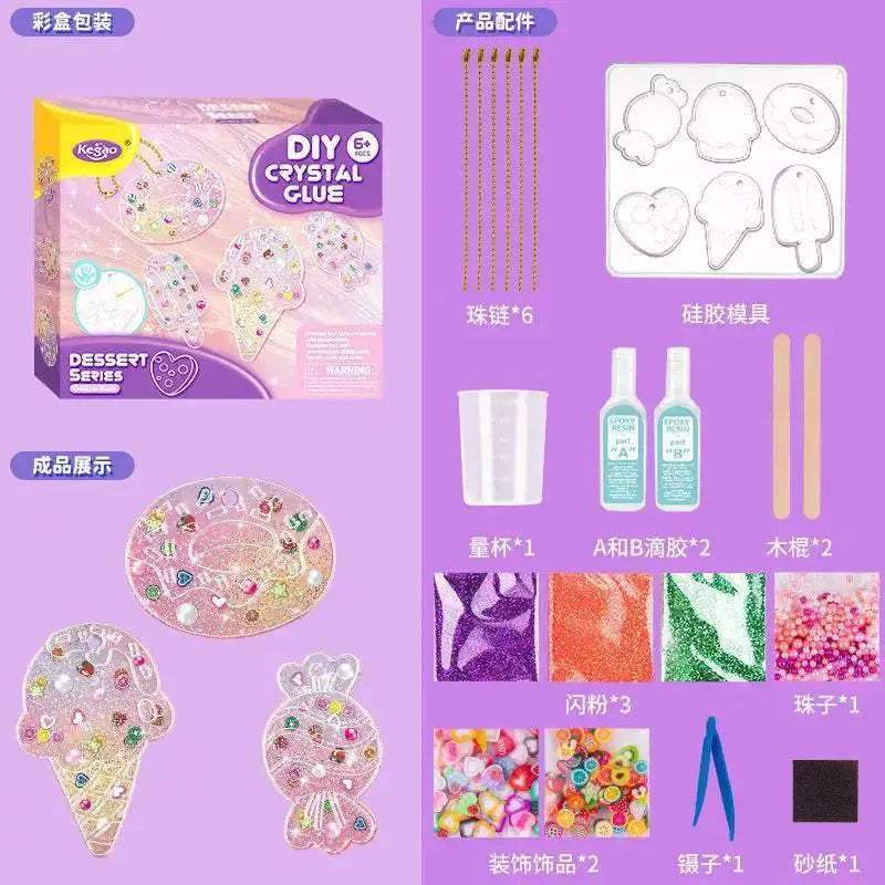Kids DIY Crystal Glue Key Chain Art Craft Set for Girls - ToylandEU