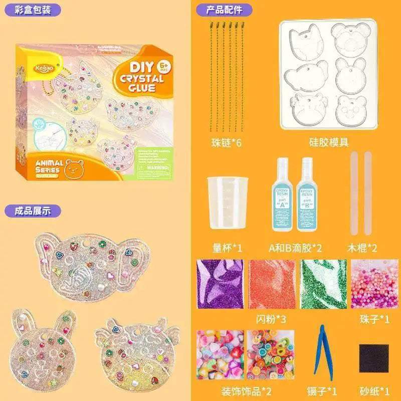 Kids DIY Crystal Glue Key Chain Art Craft Set for Girls - ToylandEU