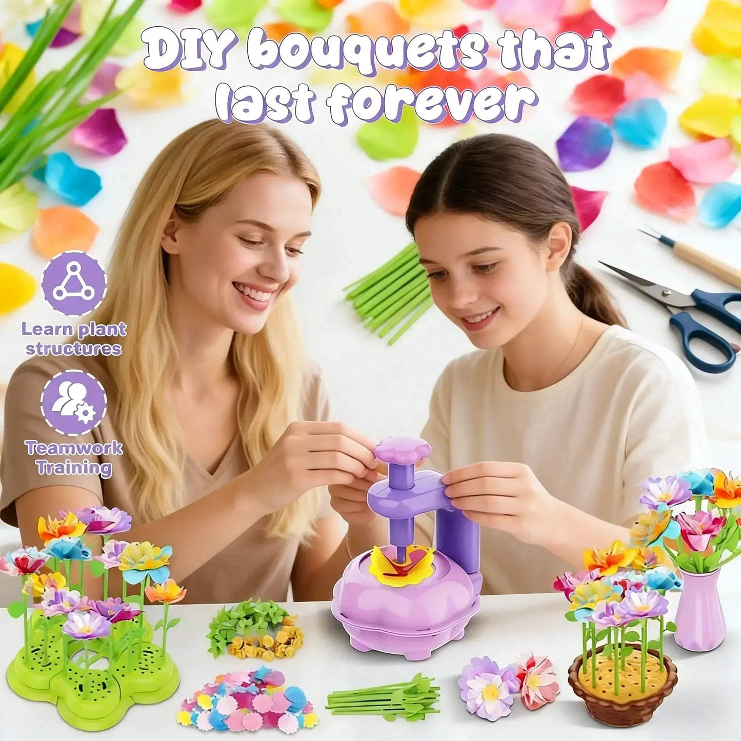 Kids DIY Flower Bouquet Kit Educational Fun Craft Set - ToylandEU