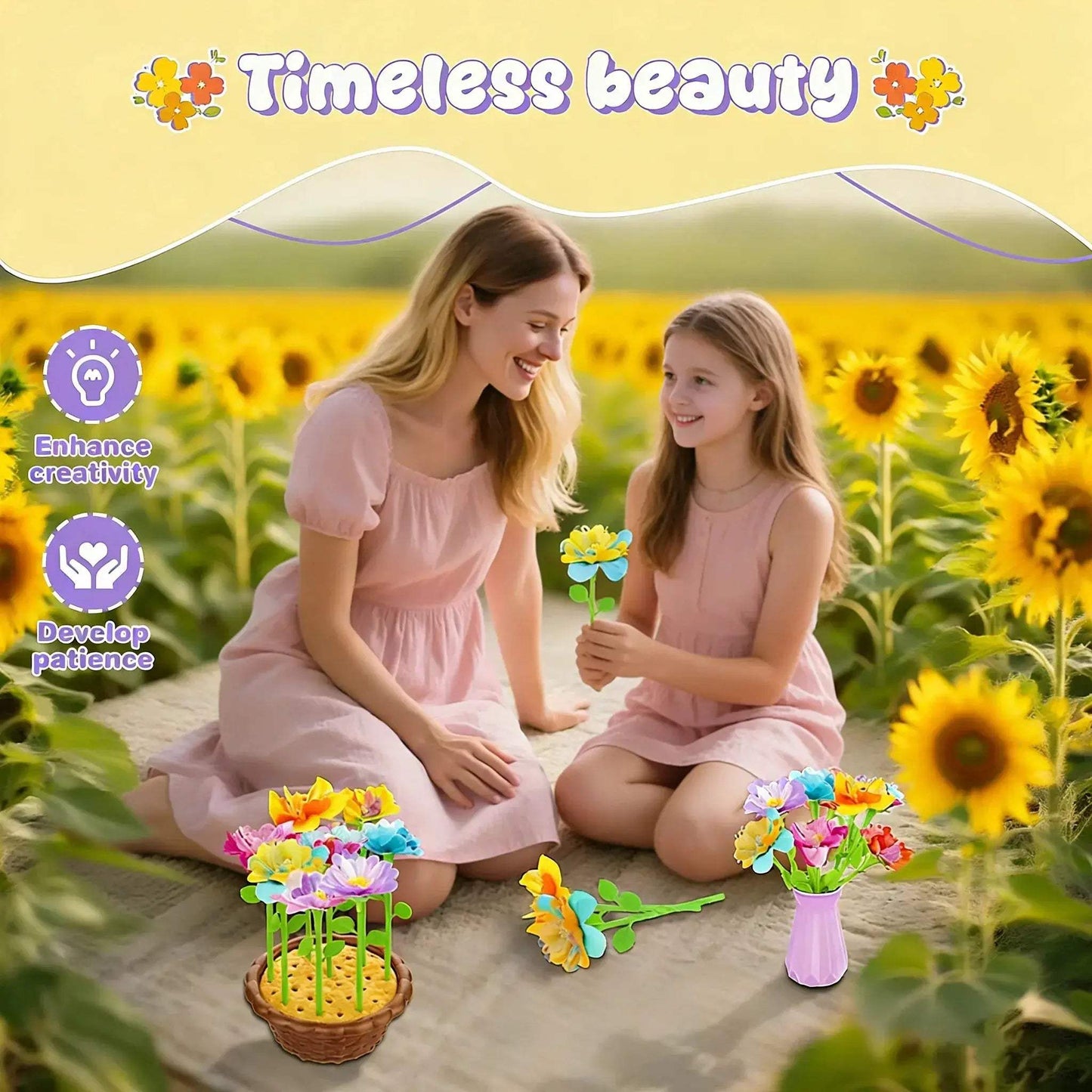 Kids DIY Flower Bouquet Kit Educational Fun Craft Set - ToylandEU