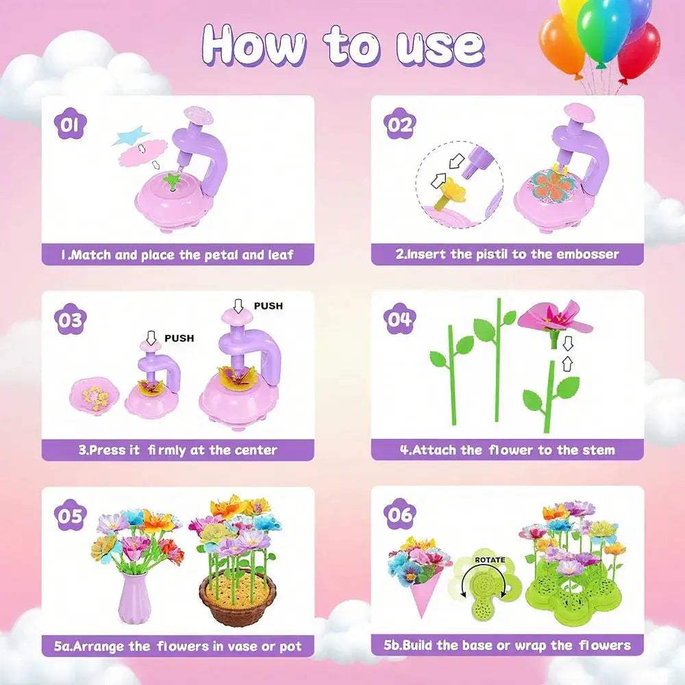 Kids DIY Flower Bouquet Kit Educational Fun Craft Set - ToylandEU