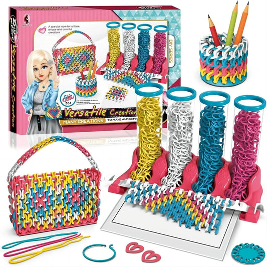 Kids DIY Ribbon Weaving Craft Kit for Creative Jewelry Making