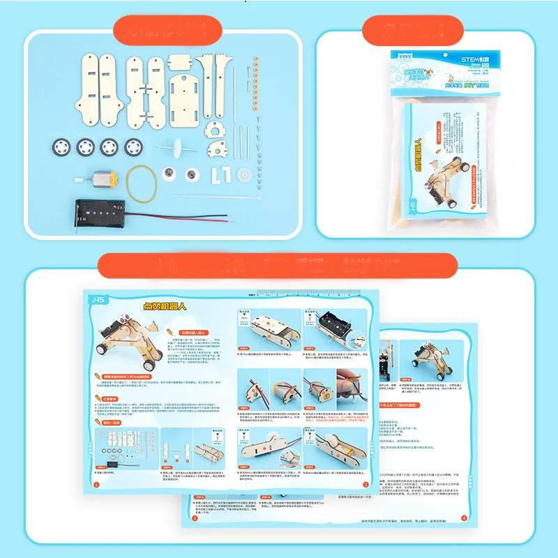 Kids DIY Robot Assembling Model Educational Material Kits Science Experiment Technology Toy Puzzle Painted Toys for Children - ToylandEU