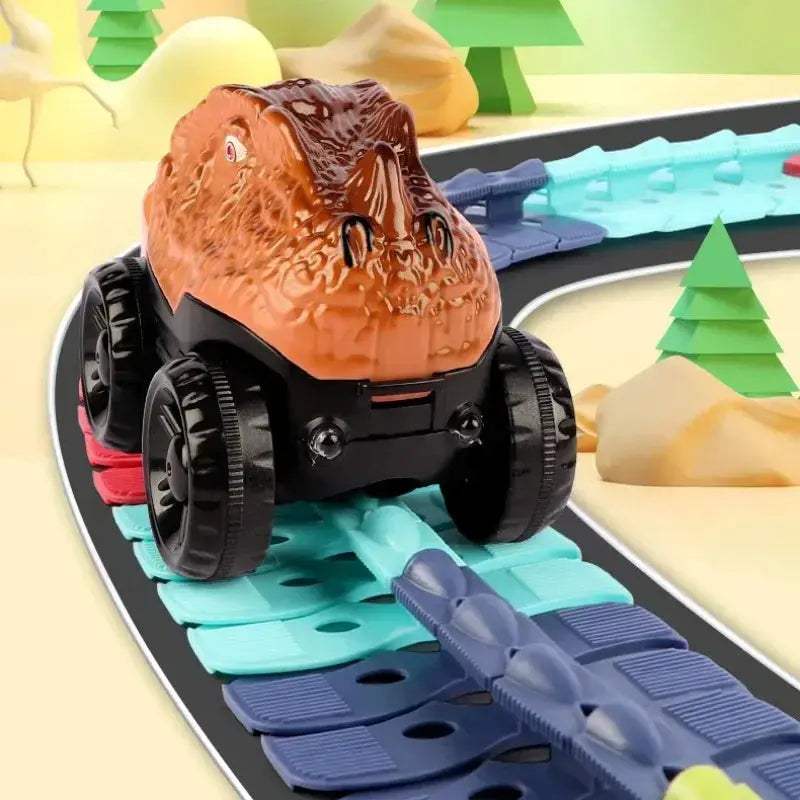 Kids DIY Slot Car Track Set With Flexible Changeable Rails - ToylandEU