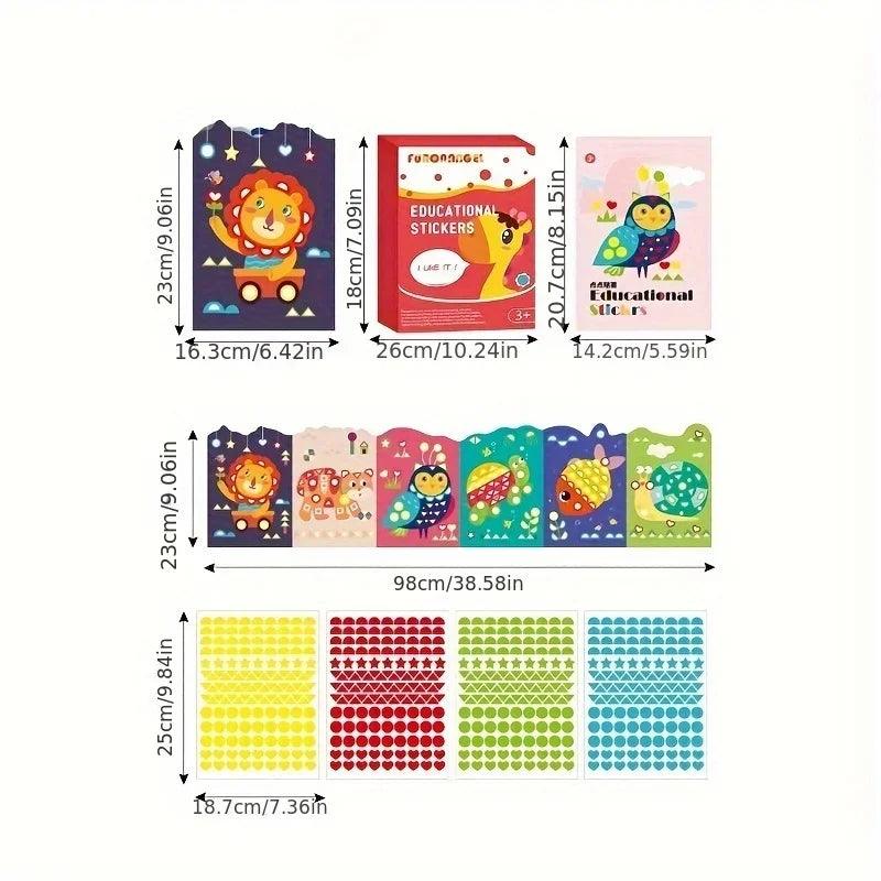  Kids DIY Sticker Kit | Cartoon Animals 3-6|Toylandeu™ 