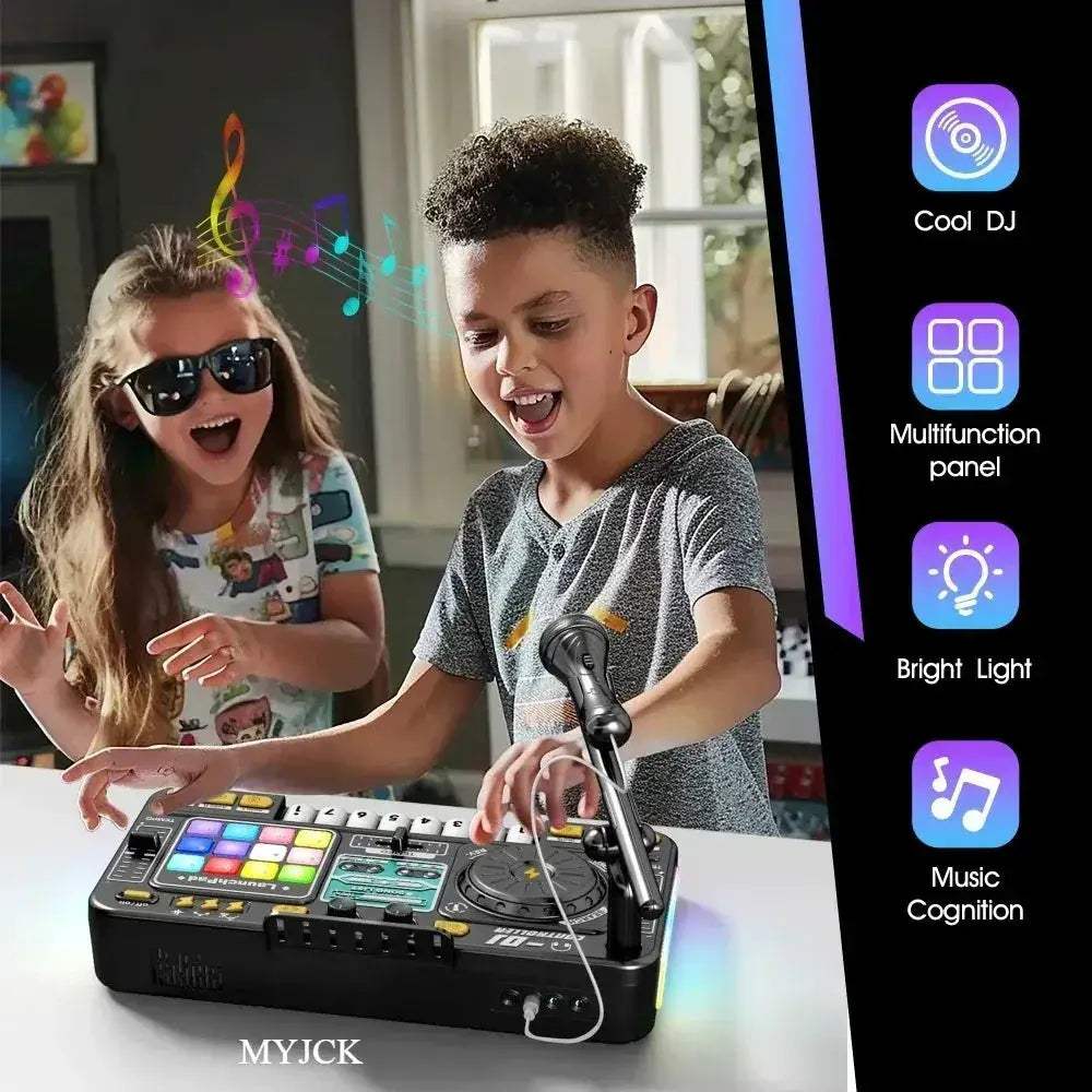 Kids DJ Mixer Bluetooth Turntable Toy with Microphone - ToylandEU