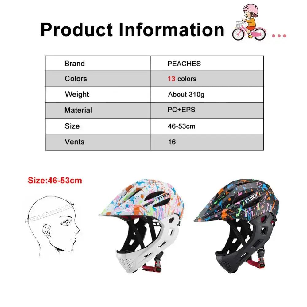  Kids Detachable Full Face Bike Helmet Lightweight -  ToylandEU™