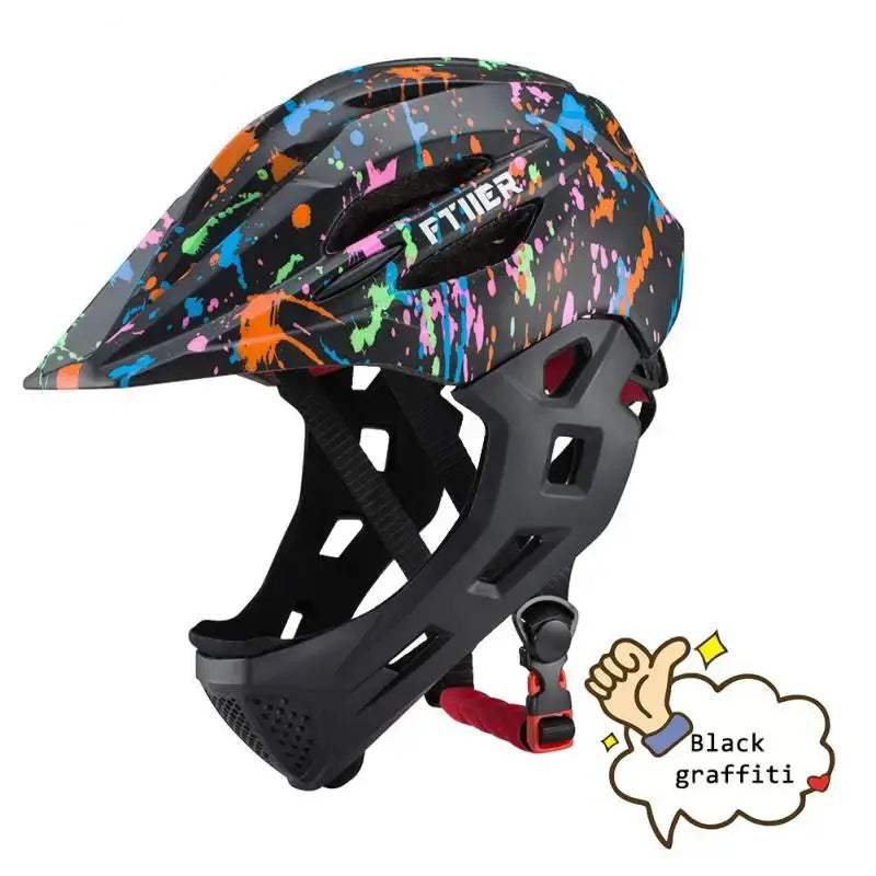 Kids Detachable Full Face Bike Helmet Lightweight Safety - ToylandEU