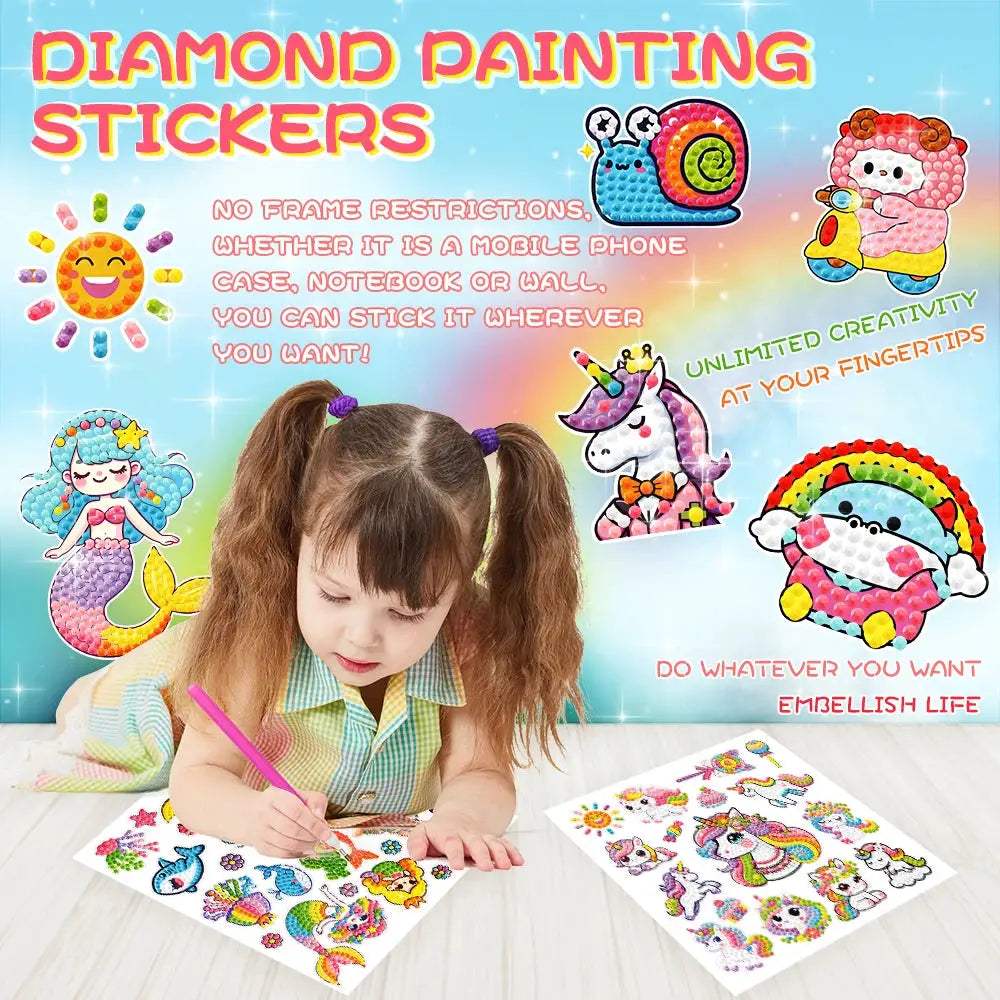  Kids Diamond Painting Sticker Set Creative Art Gift -  ToylandEU™