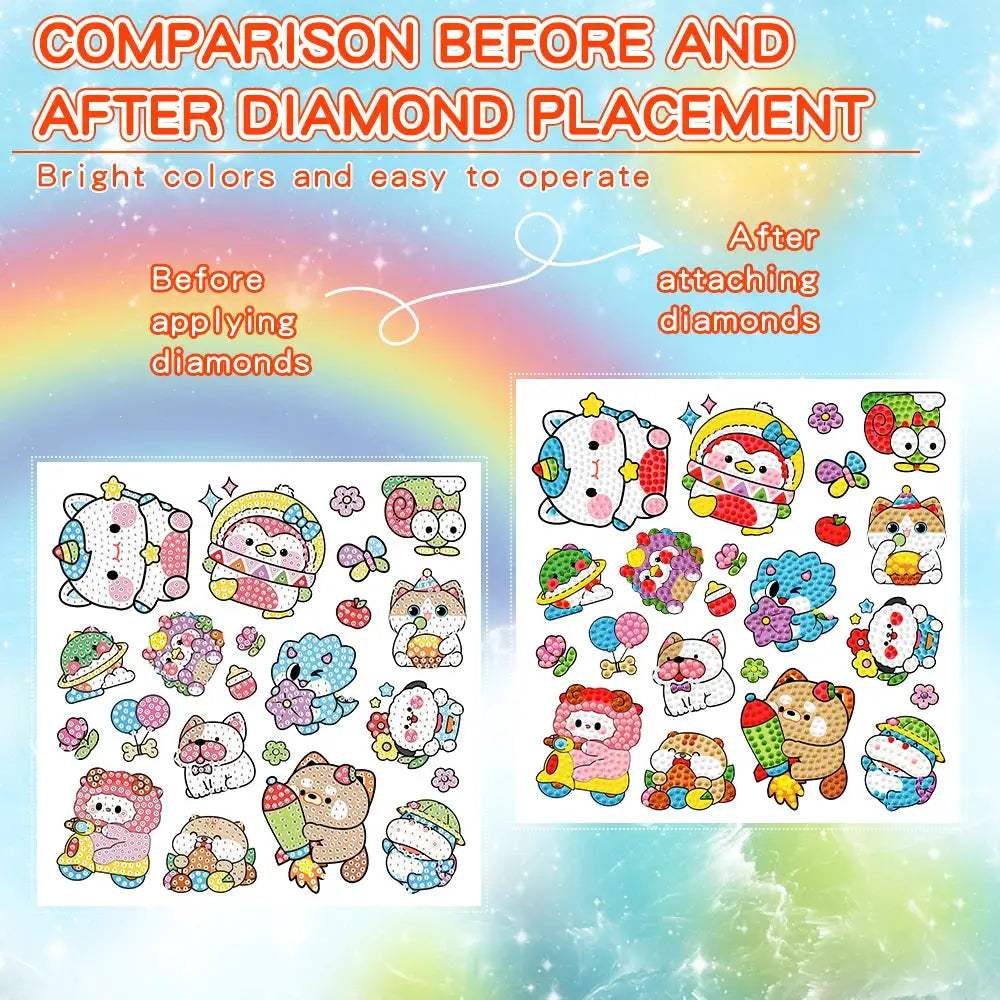  Kids Diamond Painting Sticker Set Creative Art Gift -  ToylandEU™