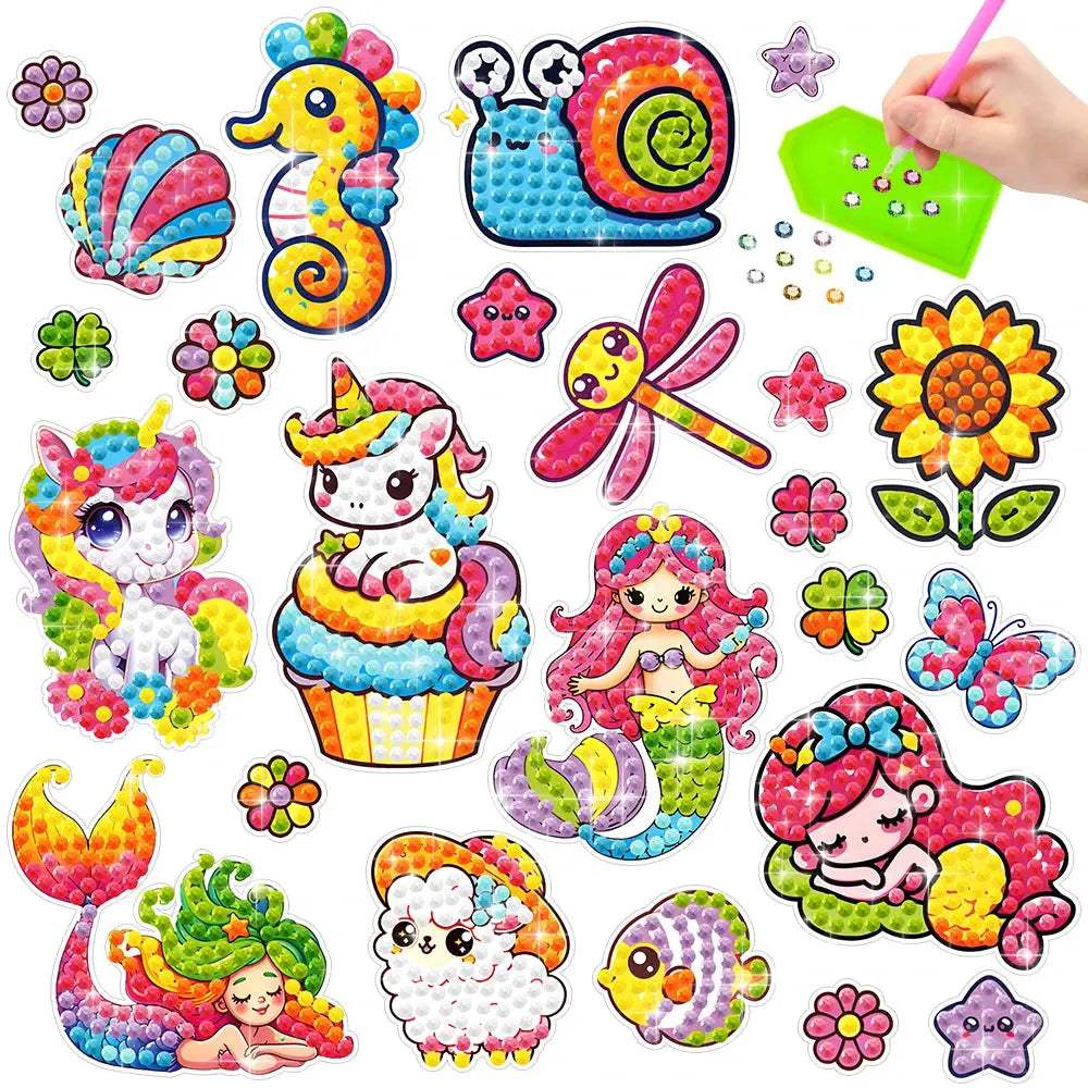  Kids Diamond Painting Sticker Set Creative Art Gift -  ToylandEU™