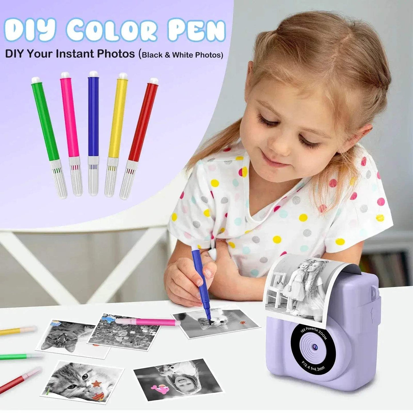  Kids Digital Camera 2.4" 1080P HD Video Instant Print Gift -  ToylandEU™