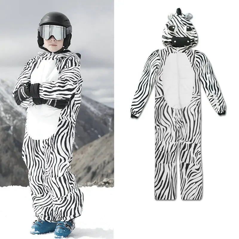 Kids Dinosaur Ski Suit Thick Cold Weather One Piece - ToylandEU
