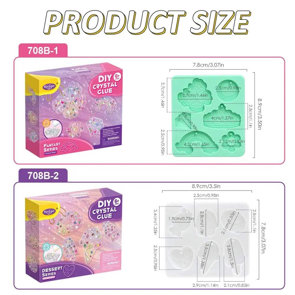 Kids DIY Crystal Glue Key chain Art Craft Set for Girls birthday Gift - ToylandEU