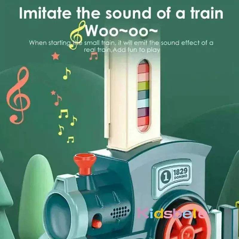 Kids Domino Train Set With Sound Lights Educational Play Gift - ToylandEU