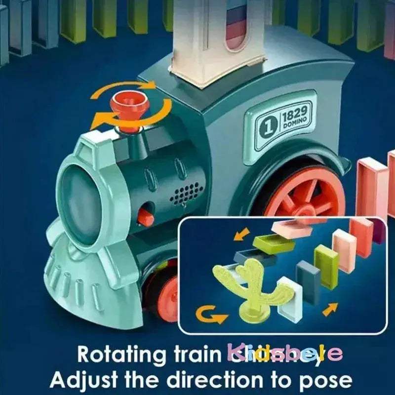 Kids Domino Train Set With Sound Lights Educational Play Gift - ToylandEU