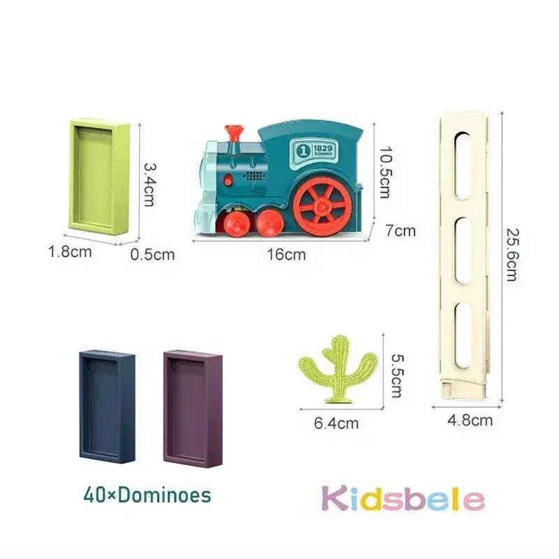 Kids Domino Train Set With Sound Lights Educational Play Gift - ToylandEU