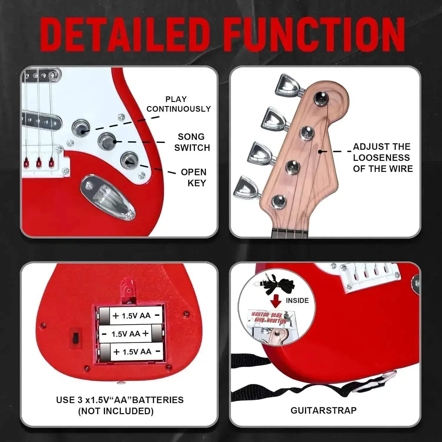  Kids Electric Guitar Toy Portable Multifunctional Design -  ToylandEU™