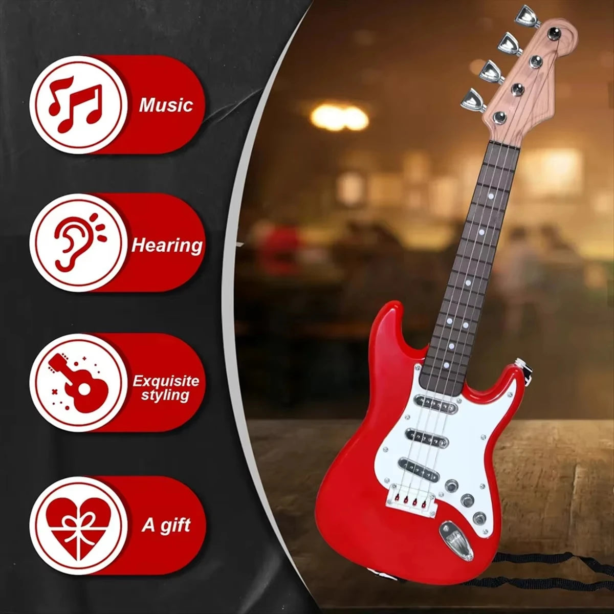Kids Electric Guitar Toy With LED Lights And Rechargeable Battery - ToylandEU
