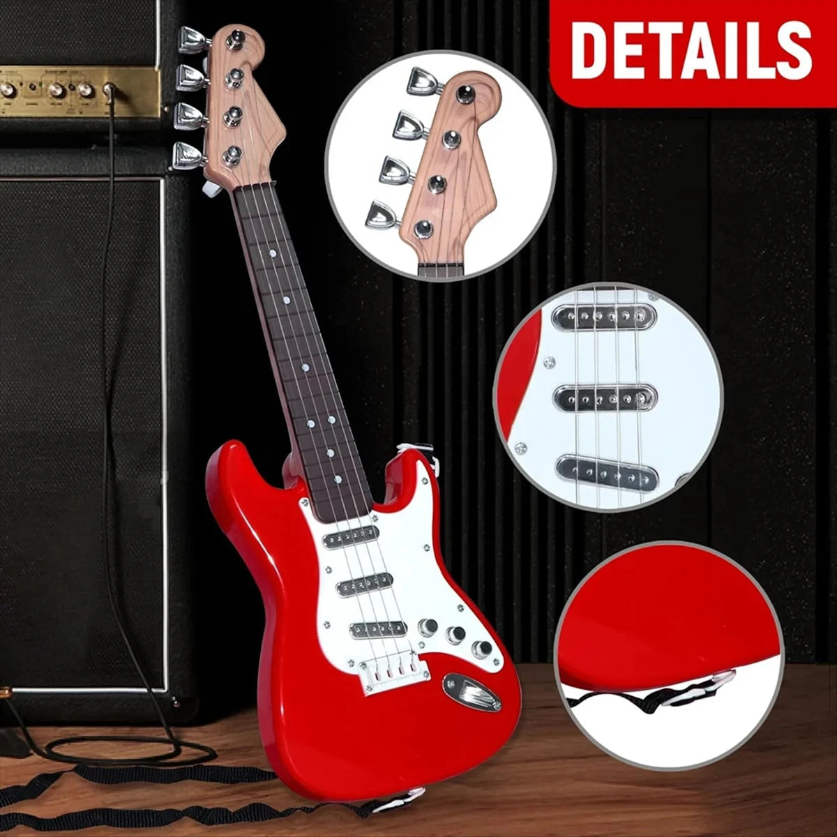 Kids Electric Guitar Toy With LED Lights And Rechargeable Battery - ToylandEU