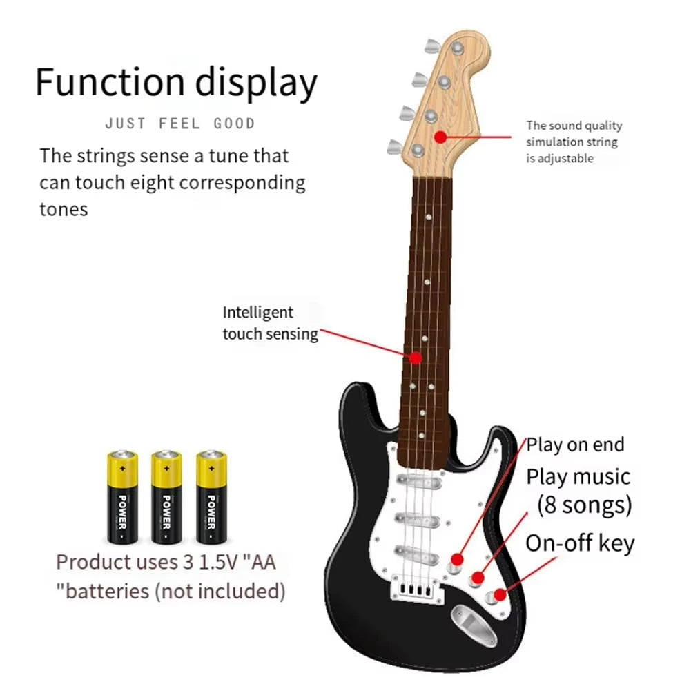 Kids Electric Guitar Toy With LED Lights And Rechargeable Battery - ToylandEU
