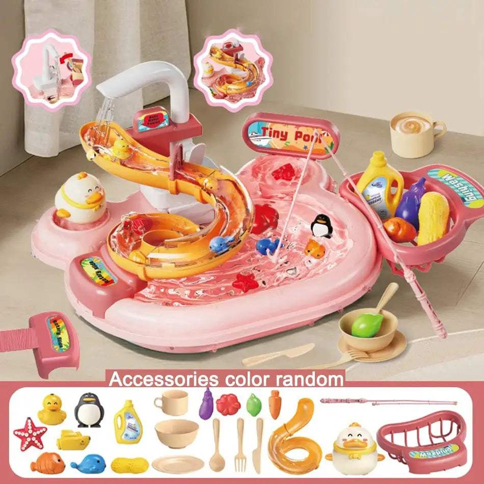  Kids Electric Kitchen Sink Toy With Real Running Water CE -  ToylandEU™