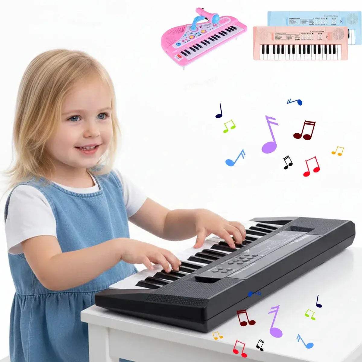 Kids Electronic Piano 37 Keys With Microphone Educational Keyboard Toy - ToylandEU