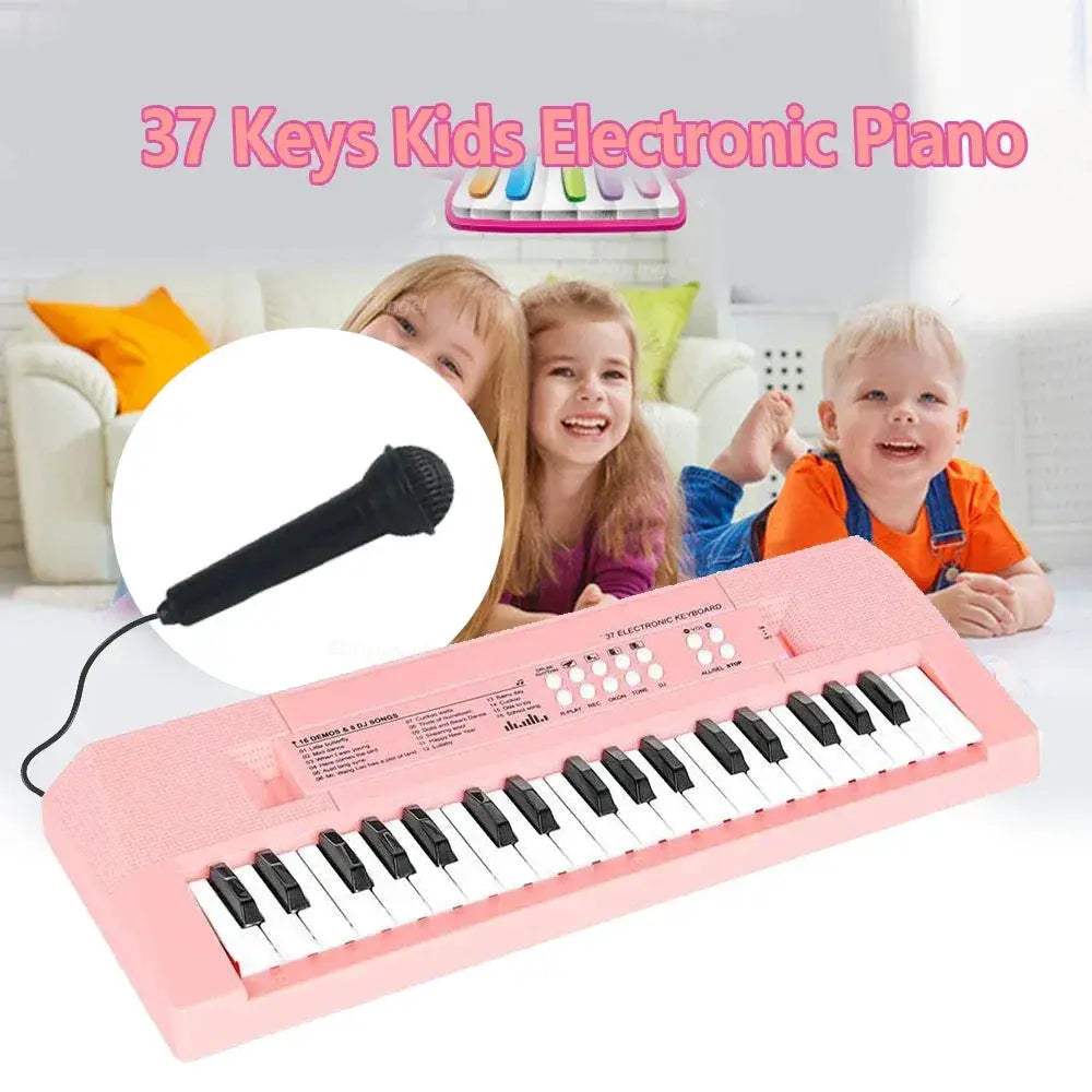 Kids Electronic Piano 37 Keys With Microphone Educational Keyboard Toy - ToylandEU