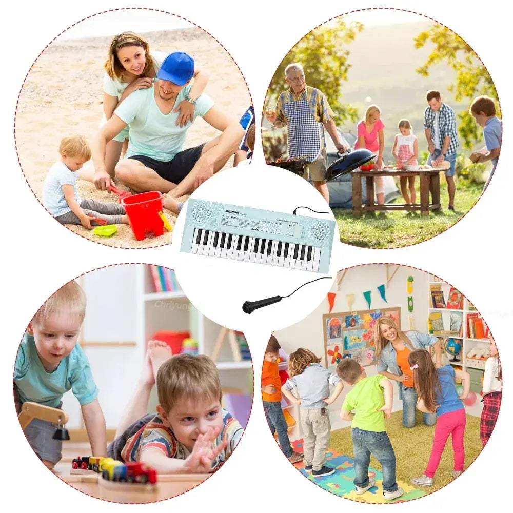Kids Electronic Piano 37 Keys With Microphone Educational Keyboard Toy - ToylandEU