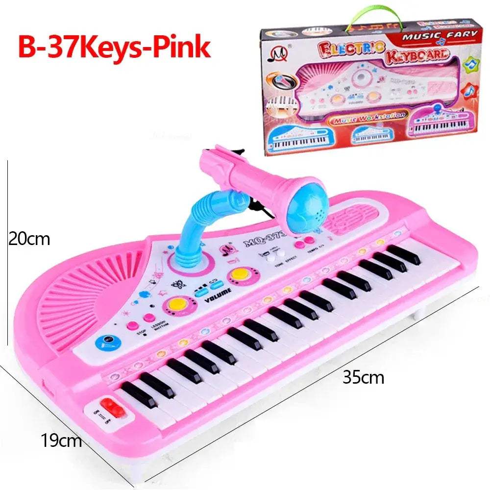 Kids Electronic Piano 37 Keys With Microphone Educational Keyboard Toy - ToylandEU