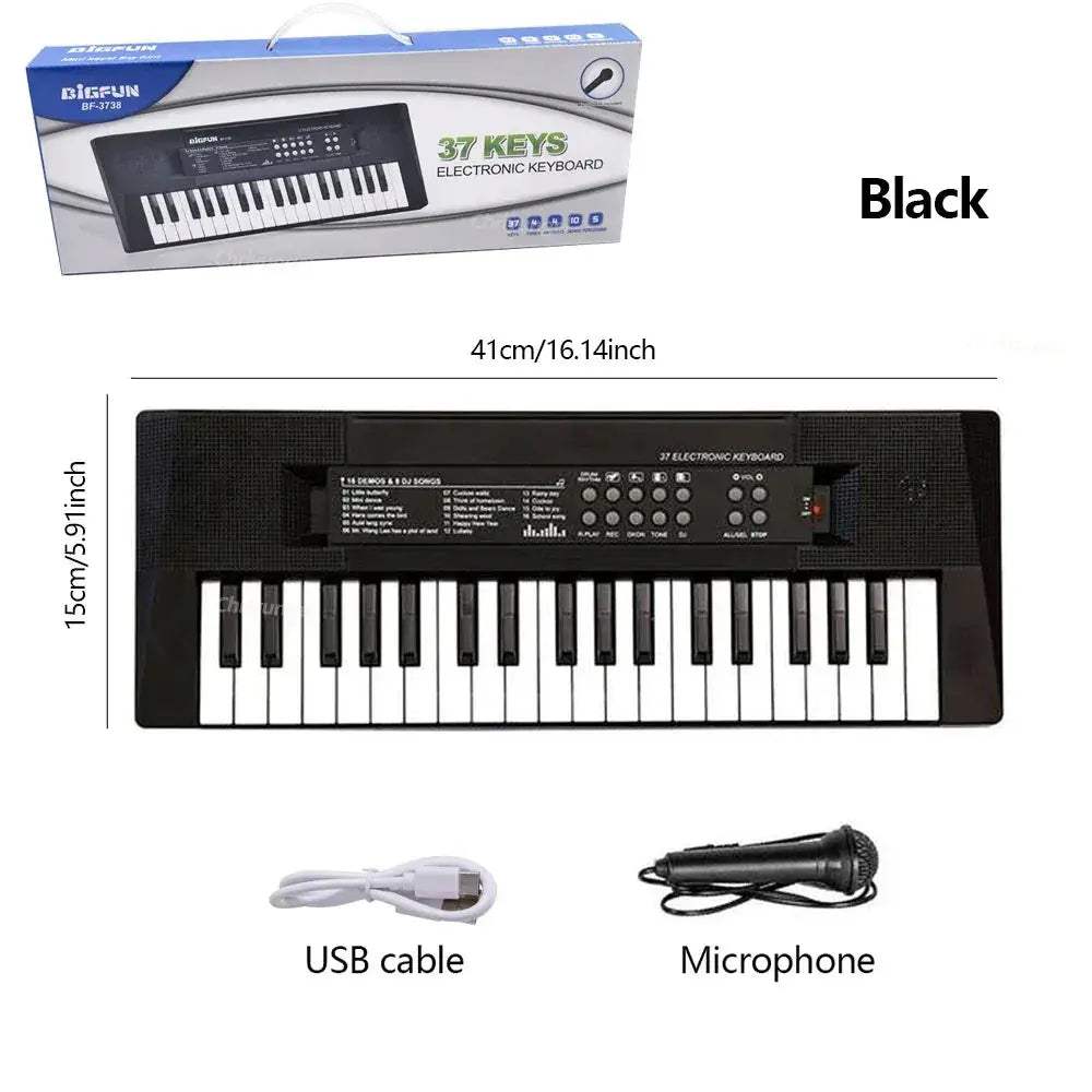 Kids Electronic Piano 37 Keys With Microphone Educational Keyboard Toy - ToylandEU
