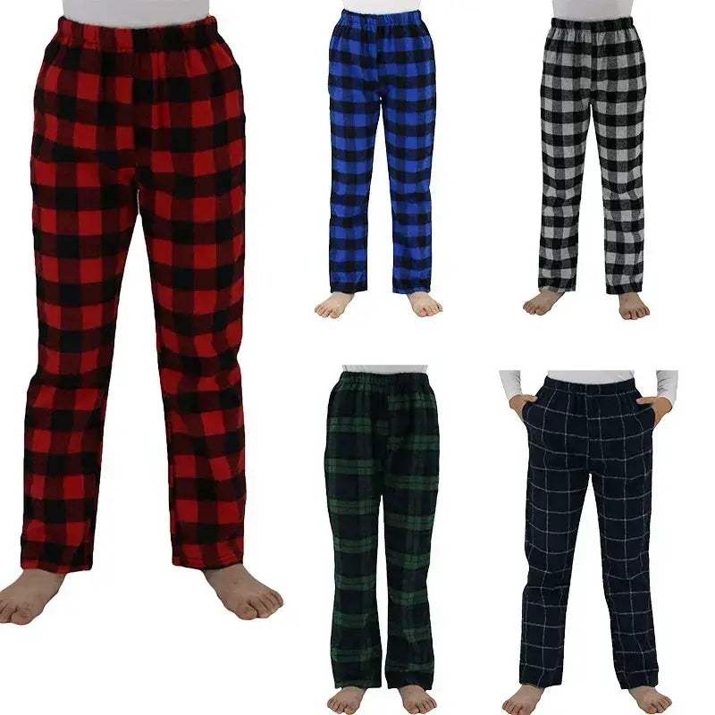 Kids Flannel Pajama Pants Soft Warm Cozy Plaid Bottoms - ToylandEU
