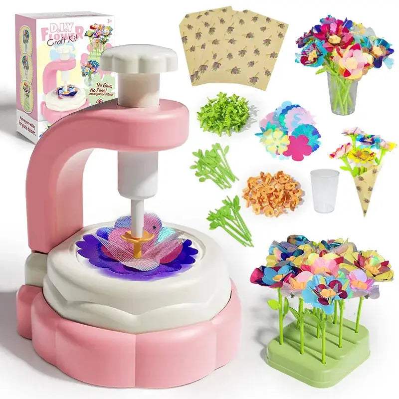 Kids Flower Embossing Kit Craft Toy For DIY Fabric Bouquets - ToylandEU