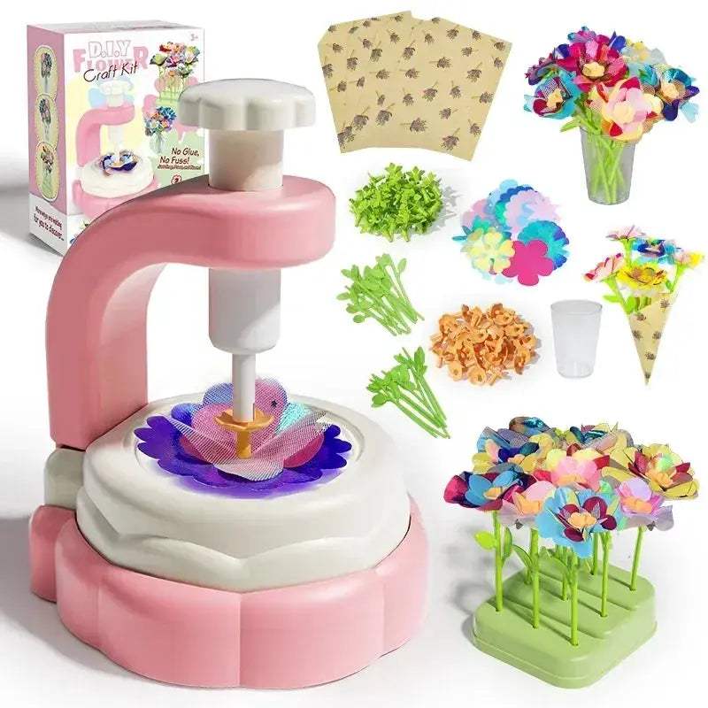 Kids Flower Embossing Kit Craft Toy For DIY Fabric Bouquets - ToylandEU