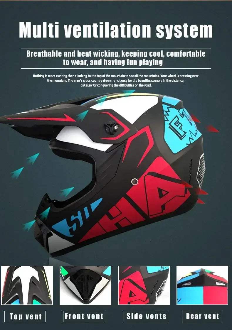 Kids Full Face Motorcycle Helmet With Enhanced Protection - ToylandEU