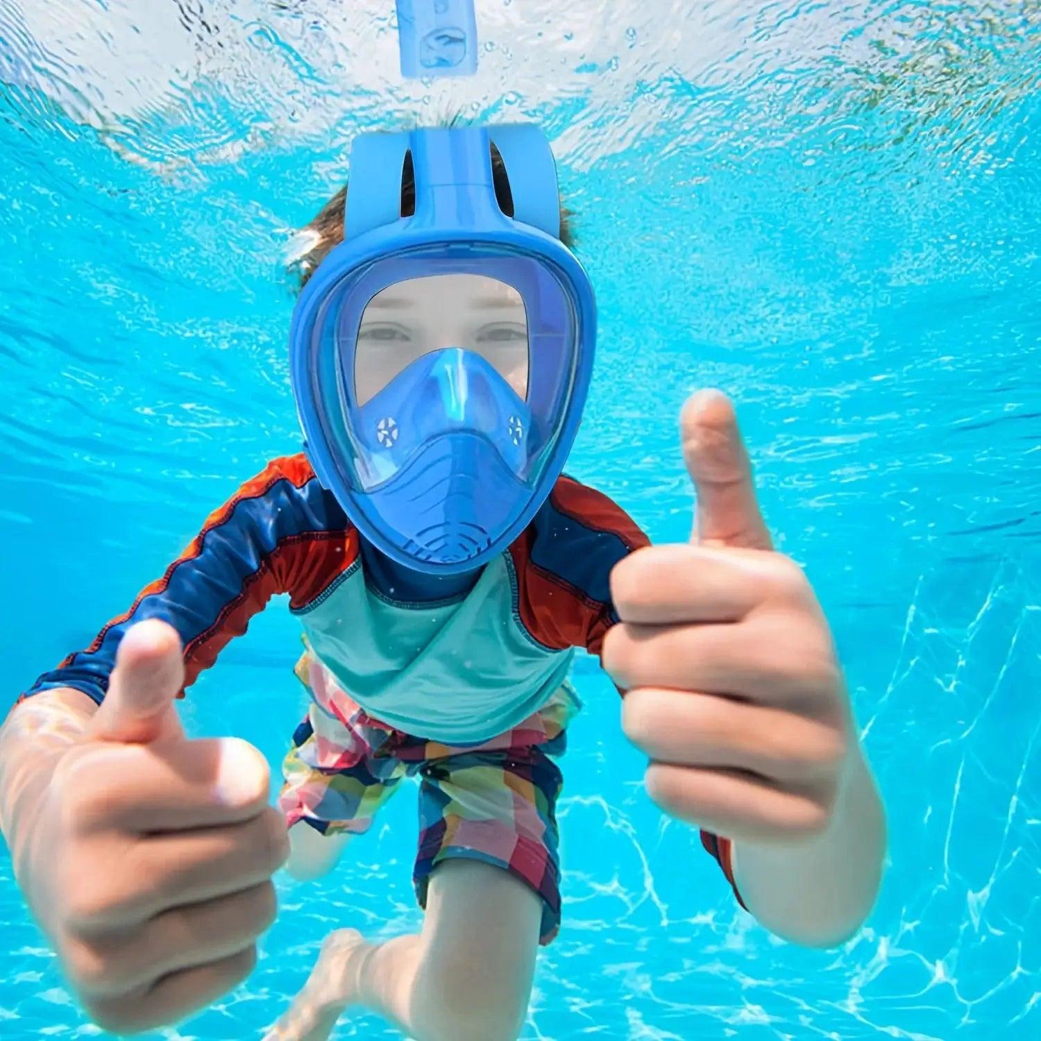  Kids Full Face Snorkel Mask Anti Fog Wide Viewing Comfort -  ToylandEU™