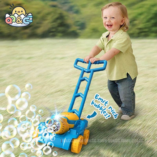 Kids' Fun Bubble-Making Lawn Mower - Safe, Spill-Free, and Illuminated Outdoor Toy - ToylandEU