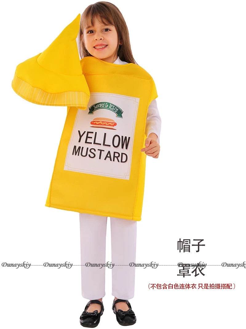 Kids' Fun Mustard Yellow & Ketchup Costume Set for Halloween 2025 - ToylandEU
